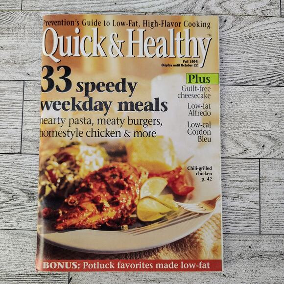 Quick & Healthy 33 Speedy Weekday Meals Cookbook booklet 1996 October VERY GOOD - Picture 1 of 14